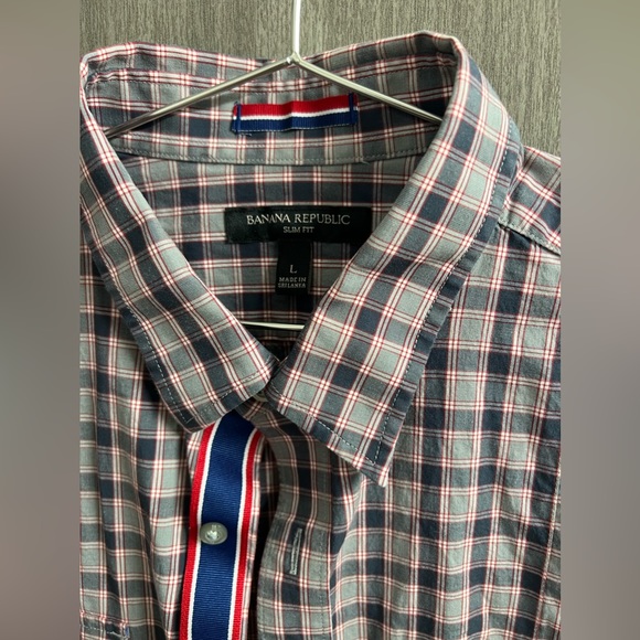 Banana Republic Striped Men's Slim Fit Button Down Shirt Size L - Picture 2 of 3